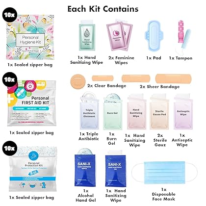 Just in Case Variety Pack | 30 Assorted Individual Personal Kits | Give The Gift of Convenience with These Charity Kits | Natural Disasters, Homeless, Friends and Family in Need (Butterfly & Multi)