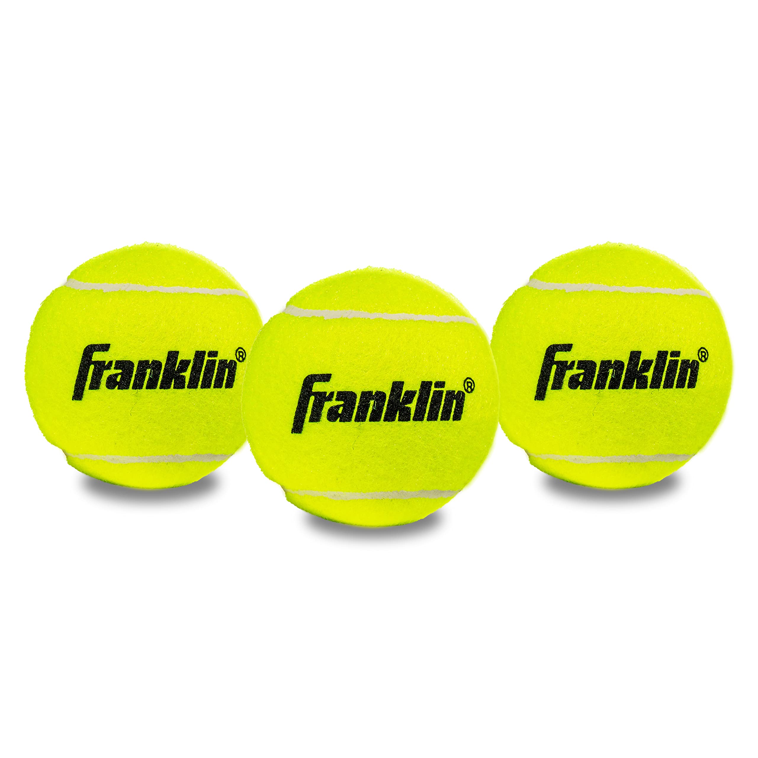 Franklin Sports Practice- Official Size Low Pressure Tennis Balls - Great for Training + Practice - 3 Pack Can of Low Bounce, All Court Surface Tennis Balls