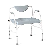 Medline Steel Bariatric Drop Arm Commode, 1000 lbs. capacity, for Plus-Size Adults, Elderly & Wheelchair Transfer to Toilet