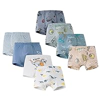 CHUNG Toddler Little Boys Underwear Soft Cotton Boxer Briefs 2-11Years Dinosaur Pack for Pupil Kindergarten Kids