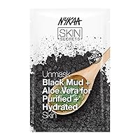 Nykaa Naturals Skin Secrets Bubble Sheet Mask - Hydrating Face Mask for All Skin Types - Exfoliates for Soft Skin - Black Mud and Aloe Vera - 0.67 oz