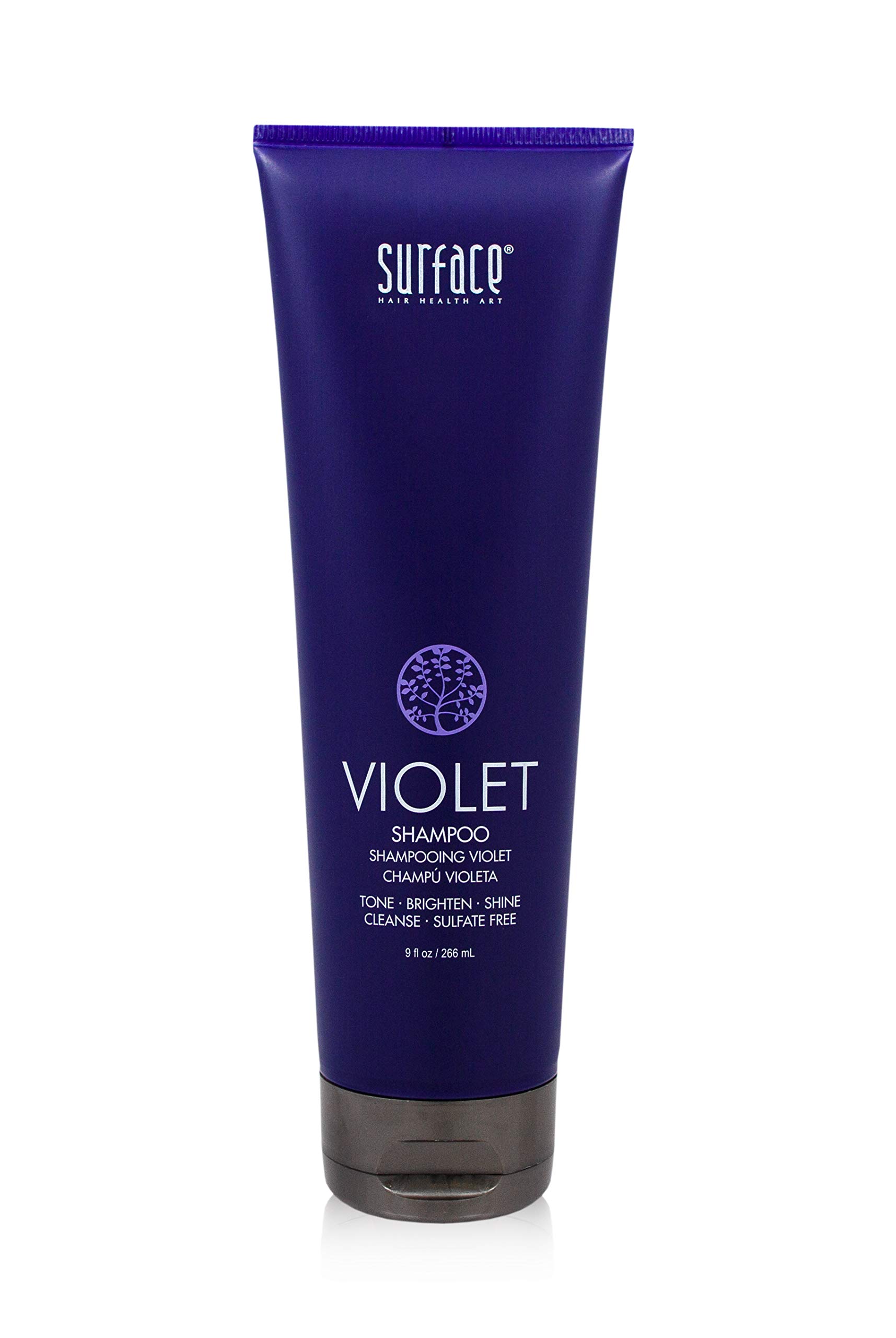 Surface Hair Pure Blonde Violet Shampoo: Purple Shampoo for Blonde Hair, Eliminates Brassy Yellow Tones, Lightens Blonde, Platinum, Ash, Silver and Grays, Paraben and Sulfate-Free