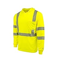 Radians Standard Safety Shirt, Hi-Vis Green