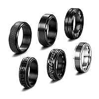 NEW Stainless Steel Women Men Rotating Chain Rings Couple Ring Wedding Size 6-12 