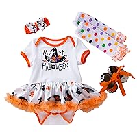 Rose Romper for Girls Toddler Kids Girls Infant Halloween Romper Jumpsuit Hairband Set Cloths (Orange, 6-12 Months)
