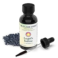 Dr. Clark Lugol’s Iodine 2% Solution - Aqueous Potassium Iodide and 2% Granular Iodine - Natural Stomach Relief and Healthcare - 1 fl. Oz with a Dropper