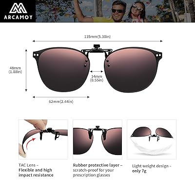 Mua ARCAMOY Clip on Sunglasses Over Prescription Glasses Polarized Anti  Glare Flip Up UV Protection Glasses For Men Women trên  Mỹ chính hãng  2024