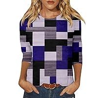 Holiday Tops for Women 2023 Tops for Women Long Sleeve Shirts Ladies Printed Three Quarter Womens Winter Tops