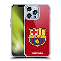 Head Case Designs Officially Licensed FC Barcelona Red Crest Soft Gel Case Compatible with Apple iPhone 13 Pro and Compatible with MagSafe Accessories