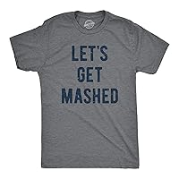 Mens Lets Get Mashed T Shirt Funny Thankgiving Dinner Mashed Potatoes Lovers Tee for Guys