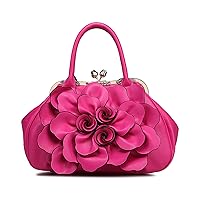 [LEAFICS] Top Handle Purse and Handbag for Women Floral Patchwork Rhinestone Satchel Women Outdoor Party Shoulder Bag