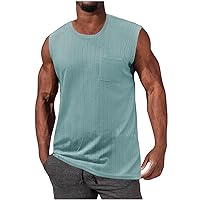 Men's Knitted Loose Tank Tops Plus Size Sleeveless Stripe Casual Summer Tops Muscle Fit Basic T Shirts for Athletic Going Out