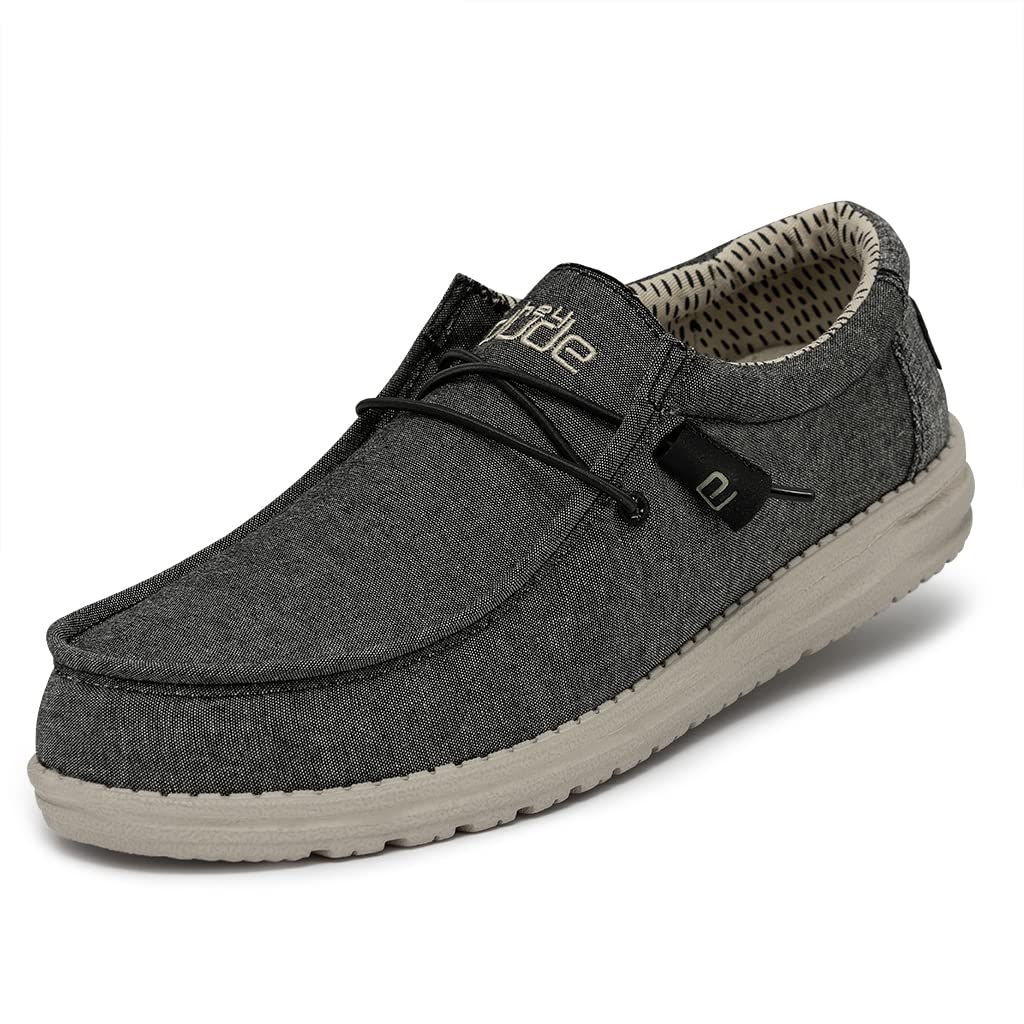 Hey Dude Men's Wally Chambray | Men's Loafers | Men's Slip On Shoes | Comfortable & Light-Weight