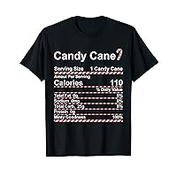 Candy Cane Nutrition Facts Christmas Funny Matching T-Shirt