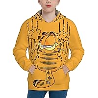 3D Print Unisex Cartoon Cat Pullover Sweatshirt With Pockets For Boys and Girls