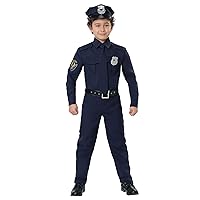 Kid's Police Officer Costume Set - Cop Uniform with Badge, Perfect Halloween Law Enforcement Costume