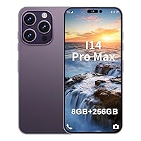 Unlocked Android Phone A14 ProMax Smartphone 8-core 8GB+256GB Cell Phone 24MP+50MP Camera Pixels 6800mAh Battery for Extended Standby 6.7-inch HD Screen Mobile Phone 5G Dual SIM Card (Purple)