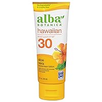 Hawaiian Sunscreen Lotion, SPF 30, Aloe Vera, 3 Oz