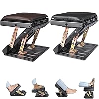 Foot Rest for Under Desk at Work 4-Level Height Adjustable, Ergonomic Foldable Footrest for Office, Gaming,Computer, Soft & Removable Pad Desk Foot Stool Suitable for All Seasons(Black+Brown)