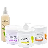 Paraffin Therapy Set for Home and Salon | Tonic, Peach Hand Scrub, Cream and Paraffin with French Lavender Oil 300 ml 10.1 Fl Oz