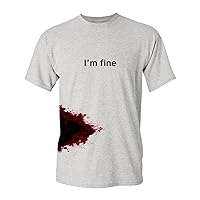 I'm Fine Movie Halloween Zombie Shark Bite Graphic Novelty Very Funny T Shirt
