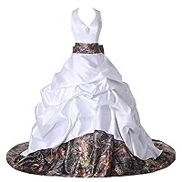 Halter Neck Camo Wedding Party Dresses Pick Ups Long