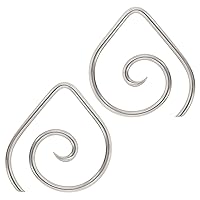 Brand - Pair of Stainless Steel Teardrop Spirals: 4g Large