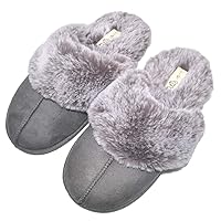 Millffy Women's Comfy Faux Fur Lining Clog Scuff House Shoes Memory Foam Slip on Anti-Skid Sole