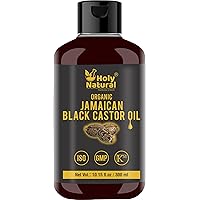 Organic Jamaican Black Castor Oil (300 ml) USDA Certified Traditional Handmade with Typical and Traditional Roasted Castor Beans smell100% Pure Black Castor Oil