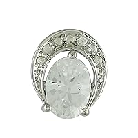 Carillon Natural Zircon Natural Gemstone Oval Shape Pendant 925 Sterling Silver Uniqe Jewelry