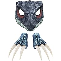 Mattel Jurassic World Dominion Therizinosaurus Roleplay Bundle with Dinosaur Mask with Sound & Slasher Claws, Costume Accessory