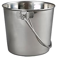 Heavy Stainless Steel Round Bucket, 6 Quart