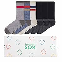 Gift Box Active-Fit Cushioned Non-binding Comfort Crew Socks 6 PK