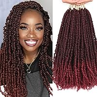 Bomb Twist Crochet Hair Synthetic 16Strands/Pack 4Packs/Lot 18Inch Spring Twist Pre Looped Crochet Braids Hair Extension Passion Twist for Women #TBUG
