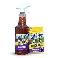Bird Repellent Spray Bundle, Ready to Use Bird Spray 32oz + Concentrate 4oz Refill