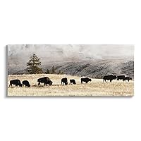 Stupell Industries Grazing Bison Rural Country Fog Canvas Wall Art, Design by Danita Delimont