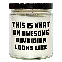 Physician Gifts for Mother's Day | Funny This is What an Awesome Physician Looks Like | 9oz Vanilla Soy Candle Gifts from Daughter to Mom | Encouragement Gifts for Physicians