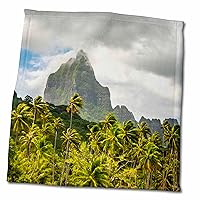 3dRose French Polynesia, Moorea. Bali Hai Mountains and Palm Trees. - Towels (twl-380511-3)