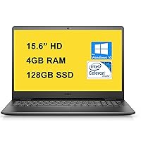 Dell Flagship Inspiron 3000 3502 15 Laptop 15.6” HD Narrow Border Display Intel Celeron N4020 Processor 4GB RAM 128GB SSD Intel UHD Graphics 600 USB3.2 Win10 Pro Black (Renewed)