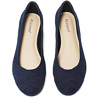 Ataiwee Women's Wide Width Flats Shoes - Casual Comfortable Round Plus Size Ballet Shoes.