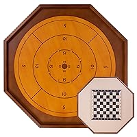 Tournament Crokinole & Checkers | Classic Dexterity Board Game for Two Players | 24 Black & White Discs & Game Board | 30 Inch