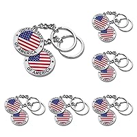 12 Pack US United States Keychain NYC Metal Key Ring Star Stripe US Flag Souvenir Patriotic Gift