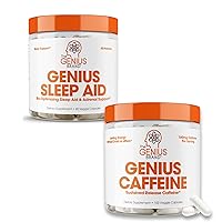 Genius 24/7 Performance Stack - Sustained Release Caffeine Pills & Smart Sleep Aid - All-Day Energy and Nightly Rest Support Supplements
