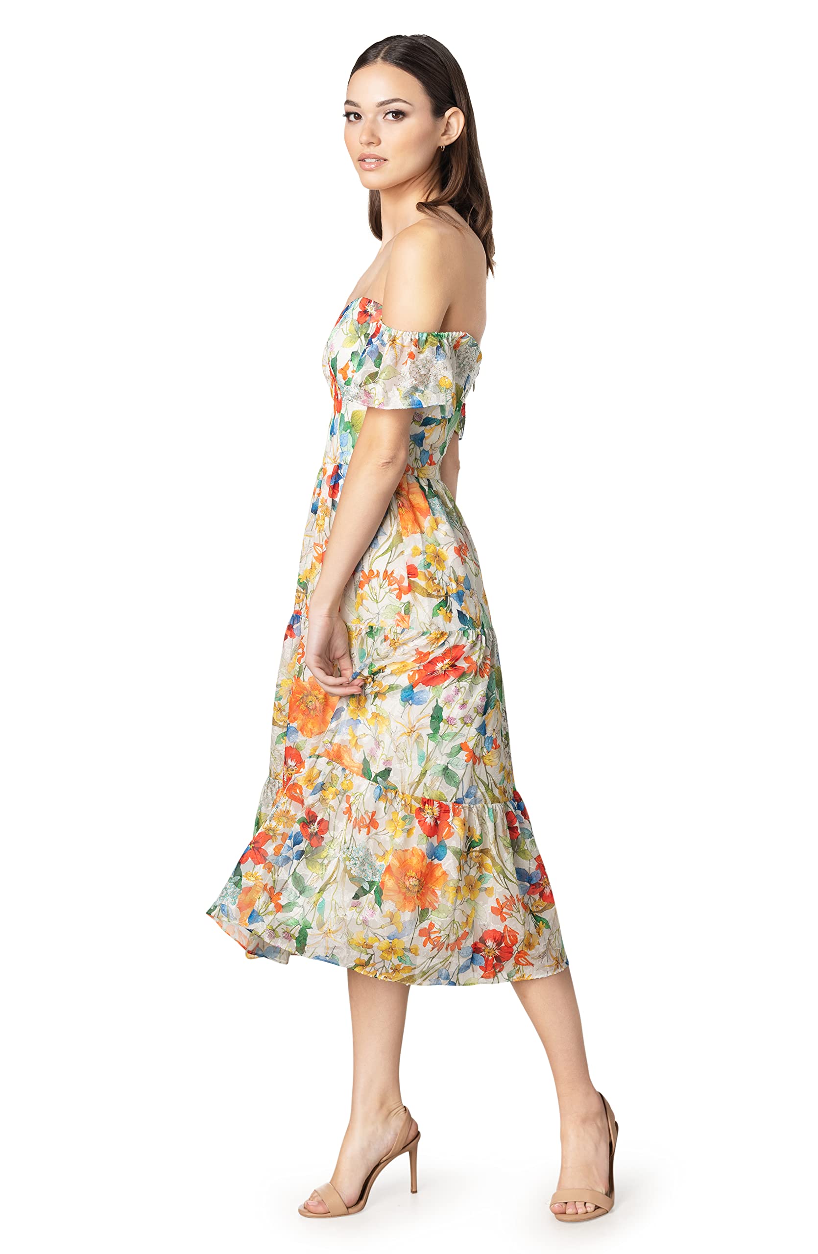 Dress the Population Women's River Fit and Flare Midi Dress