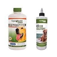 LIQUIDHEALTH Dog Liquid Glucosamine and Dog Ear Cleaner, Chrondroitin MSM, Infection Cleaning Treatment, Joint Health, Joint Oil, Ear Wash Solution, Hygiene Canine