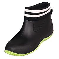 Rain Boots for Women Waterproof Garden Boots Unisex Rubber Ankle Boots Non-Slip Car Wash Footwear Work Booties for Camping, Lawn Care, Gardening