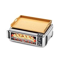 Bamboo Cutting Board, Compatible with Ninja Foodi SP101 SP201 SP301 Air Fryer, Heat Resistant Silicone Feet, for Countertop Convection Toaster Oven, Creates Storage Space, Protects Cabinets