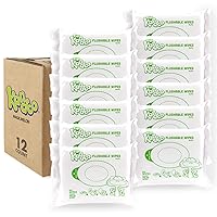 Flushable Wipes for Baby and Kids by Kandoo, Magic Melon, Potty Training Wet Cleansing Cloths, 50 Count, Pack of 12