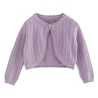 Kids Girls Top Spring/Summer Solid Color Long Sleeved Lace Single Button Cardigan Party Birthday Big Girls Sweat