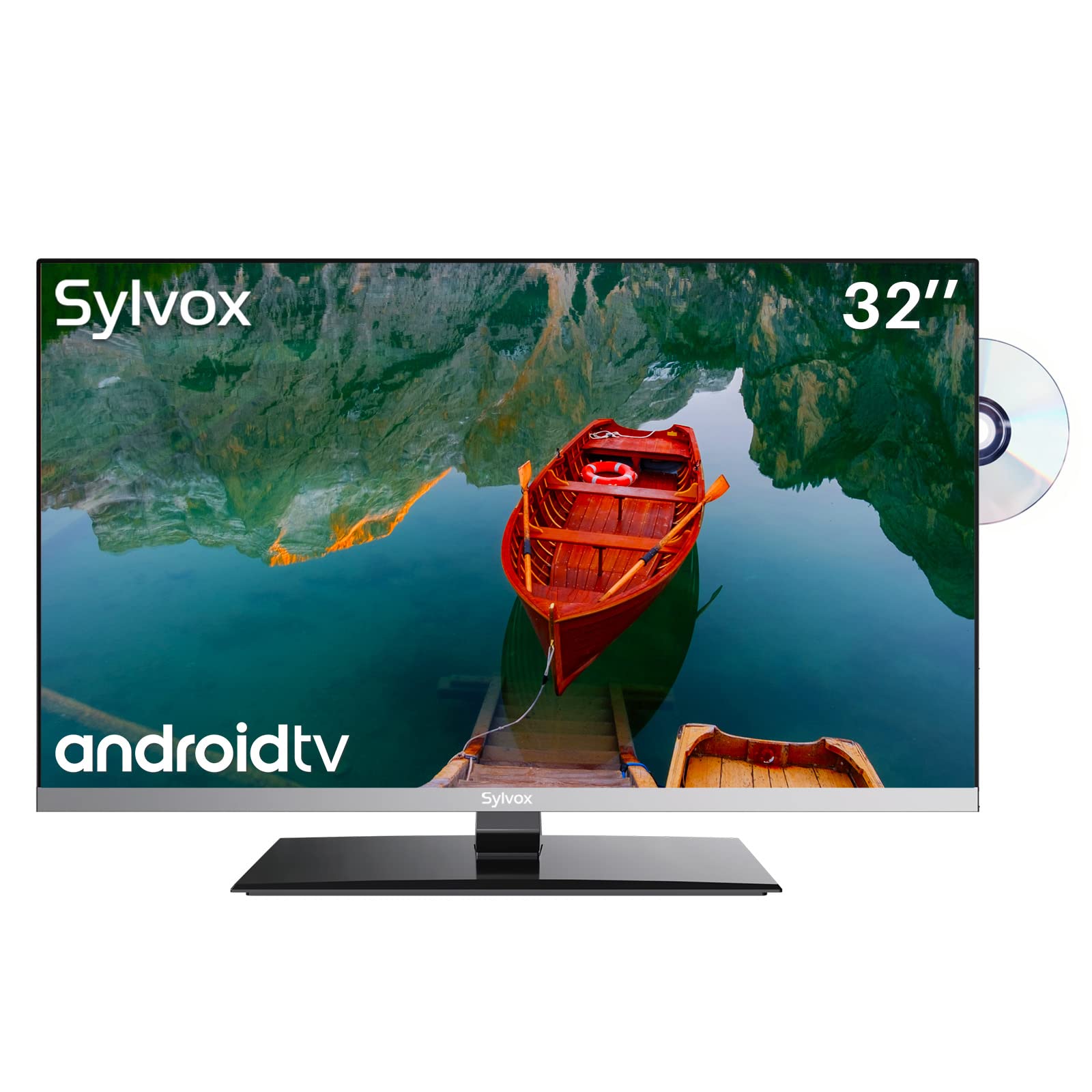 SYLVOX 32 Inch TV 12 Volt Smart TV FHD 1080P DVD Player Built-in ARC CEC WiFi Bluetooth Support Suitable for RV Camper Kitchen Bedroom Boat